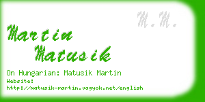 martin matusik business card